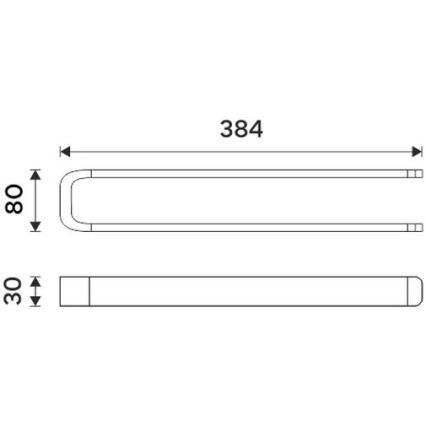 NIMCO NK 30098-26 - Porte-serviettes mural NIKAU 39 cm chrome brillant