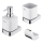 NIMCO NK set-31K-26 - Wandgemonteerde zeepdispenser, tandenborstelhouder en wandhaak NIKAU 320 mm wit/glanzend chroom