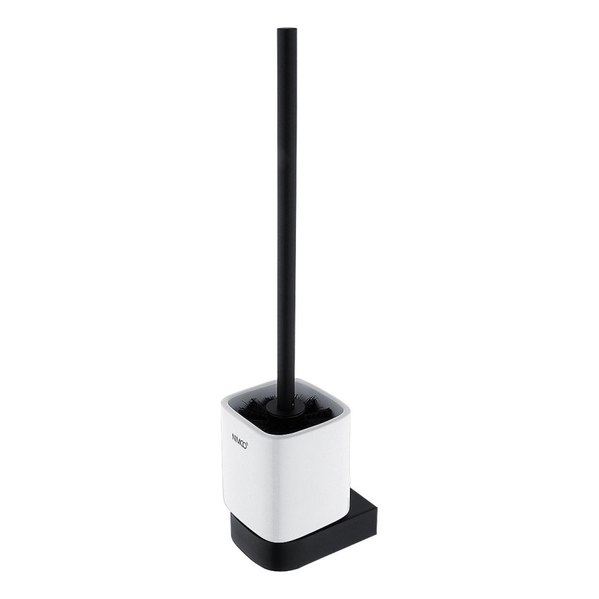 NIMCO NKC 30094KN-90 - Brosse de toilette à fixation murale NIKAU blanc/mat noir