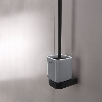 NIMCO NKC 30094KN-90 - Brosse de toilette à fixation murale NIKAU blanc/mat noir