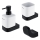 NIMCO NKC lot-31K-T-90 - Distributeur mural de savon, support pour brosse à dents et crochet mural NIKAU 320 mm blanc/mat noir