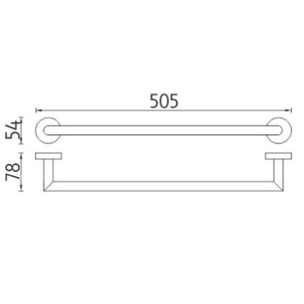 NIMCO UN 13046A-26 - Porte-serviettes mural UNIX 51 cm chrome brillant
