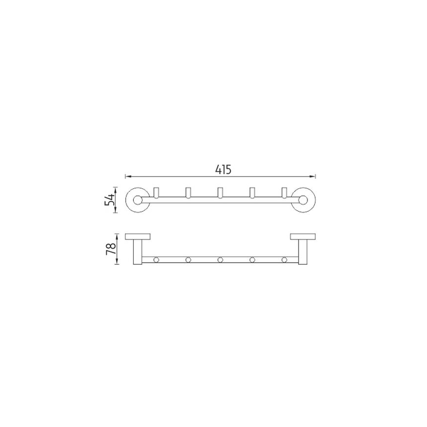 NIMCO UN 13054-5-26 - Handdoekhouder voor aan de muur UNIX 41,5 cm glanzend chroom