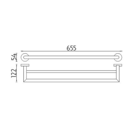 NIMCO UN 13061DA-26 - Porte-serviettes mural UNIX 66 cm chrome brillant