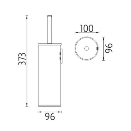 NIMCO UN 13094E-26 - Toiletborstel UNIX glanzend chroom