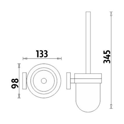 NIMCO UN 13094WN-26 - Wandgemonteerde toiletborstel UNIX mat glas/glanzend chroom