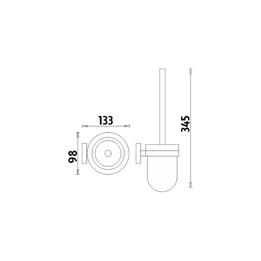NIMCO UN 13094WN-26 - Wandgemonteerde toiletborstel UNIX mat glas/glanzend chroom