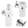 NIMCO UN lot-31W-26 - Distributeur mural de savon, support pour brosse à dents et crochet mural UNIX 250 mm mat verre/chrome brillant