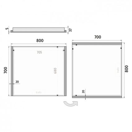 NIMCO ZP 11003 - Miroir de salle de bain rétro-éclairé LED/21W/230V 6500K 70x80 cm IP44