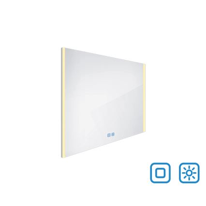 NIMCO ZP 11003VX - Miroir de salle de bains rétroéclairé LED à intensité variable, 21 W, 230 V, 3000–6500 K, 70 × 80 cm, IP44