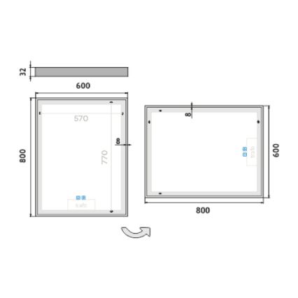 NIMCO ZP 13002VX - Miroir rétroéclairé dimmable pour salle de bains LED/41W/230V 3000-6500K 80x60 cm IP44