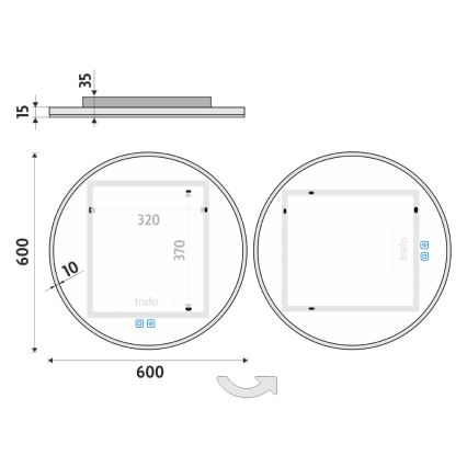 NIMCO ZP 26000RVX - LED-dimbare badkamerspiegel met achtergrondverlichting LED/26W/230V 3000-6500K Ø 60 cm IP44