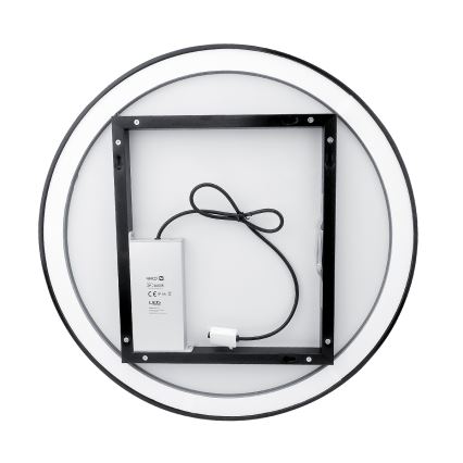NIMCO ZPC 28001RVX-90 - LED Badkamerspiegel met dimbare verlichting LED/33W/230V 3000-6500K diameter 70 cm mat zwart IP44