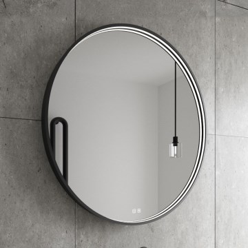 NIMCO ZPC 31001RVX-90 - Dimbare LED-achtergrondverlichte badkamerspiegel LED/22W/230V 3000-6500K Ø 70 cm mat zwart IP44