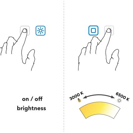 NIMCO ZPC 31001RVX-90 - Dimbare LED-achtergrondverlichte badkamerspiegel LED/22W/230V 3000-6500K Ø 70 cm mat zwart IP44