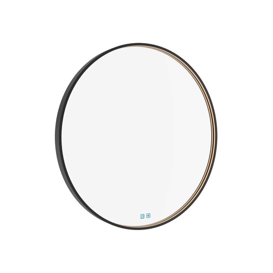 NIMCO ZPC 31002RVX-90 - Miroir rétro-éclairé à intensité variable salle de bain LED/26W/230V 3000-6500K d. 80 cm mat noir IP44