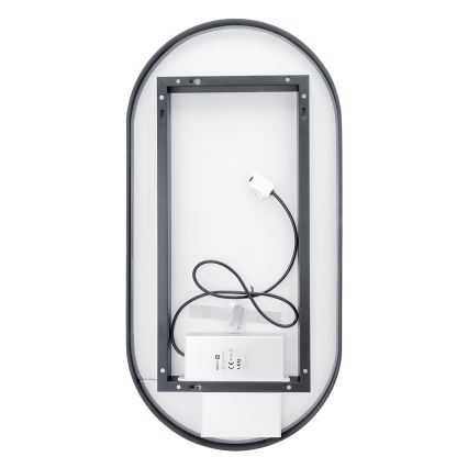 NIMCO ZPC 32002LVX-90 - LED Badkamerspiegel met dimbare verlichting LED/25W/230V 3000-6500K 80x40 cm mat zwart  IP44