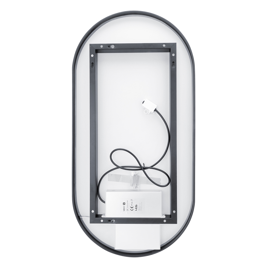 NIMCO ZPC 32002LVX-90 - LED Badkamerspiegel met dimbare verlichting LED/25W/230V 3000-6500K 80x40 cm mat zwart  IP44