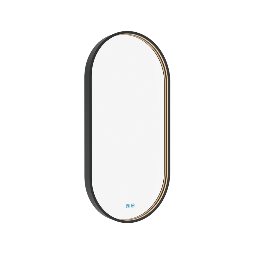 NIMCO ZPC 32002LVX-90 - Miroir rétro-éclairé à intensité variable salle de bain LED/25W/230V 3000-6500K 80x40 cm mat noir  IP44