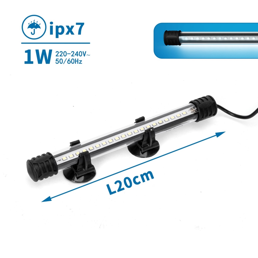 Nobleza - LED Aquariumverlichting LED/1W/230V IPX7 20 cm