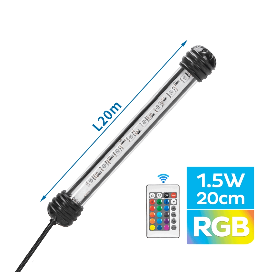 Nobleza - LED RGB Aquariumverlichting LED/1,5W/230V IPX7 + afstandsbediening