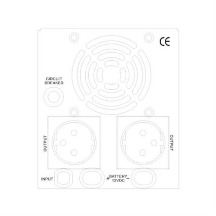 Noodstroomvoorziening 500W/800VA zuivere sinusgolf