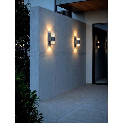 Nordlux - Applique murale extérieure ALUDRA 2xE27/15W/230V IP54 anthracite