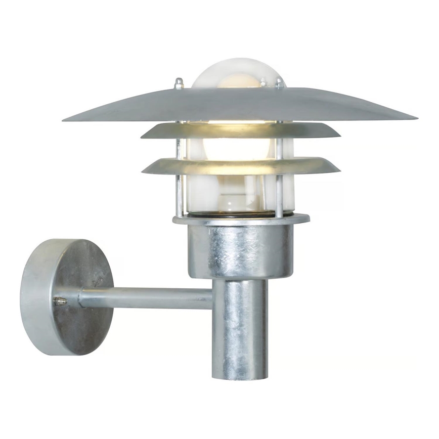 Nordlux - Applique murale extérieure LONSTRUP 1xE27/60W/230V IP44 argent