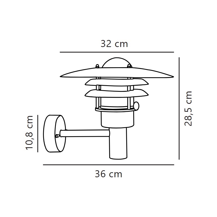 Nordlux - Applique murale extérieure LONSTRUP 1xE27/60W/230V IP44 argent