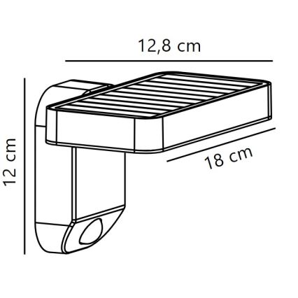 Nordlux - Applique murale solaire avec détecteur RICA LED/5W/3,7V IP44 2200 mAh carré