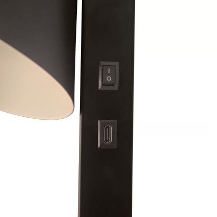 Nordlux - Applique murale WILMER avec port USB 1xE14/40W/230V noire