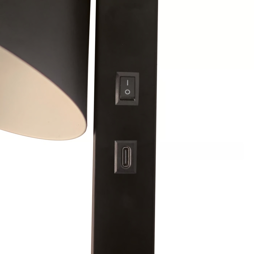 Nordlux - Applique murale WILMER avec port USB 1xE14/40W/230V noire