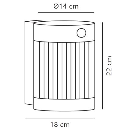 Nordlux - Applique solaire LED avec capteur COUPAR LED/3,2W/5V 3000K IP44 1800 mAh noir