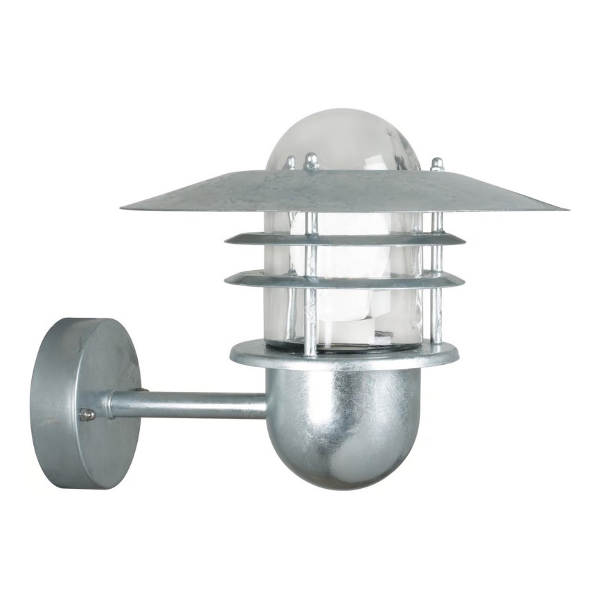 Nordlux - Buitenwandlamp AGGER 1xE27/60W/230V IP54 zilver