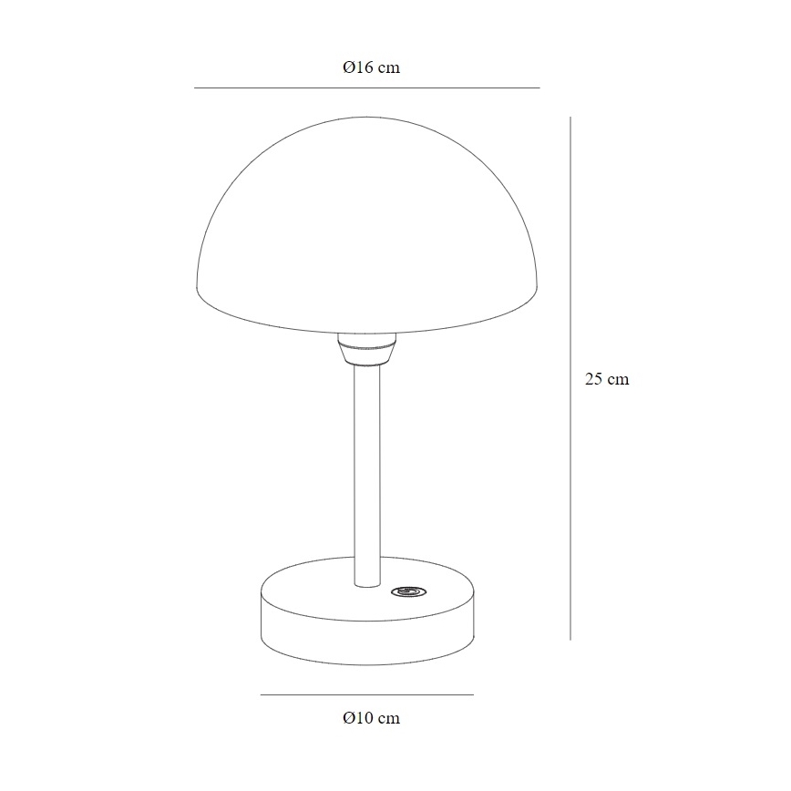 Nordlux - LED dimbare oplaadbare buitentafellamp ELLEN LED/2,8W/3,7V 2200 mAh IP44 zwart