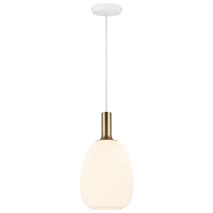 Nordlux - Hanglamp aan een koord ALTON 1xE27/60W/230V wit/zwart/messing