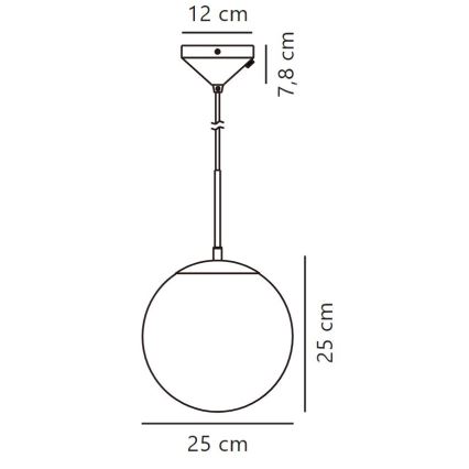 Nordlux - Hanglamp aan een koord GRANT 1xE27/25W/230V diameter 25 cm