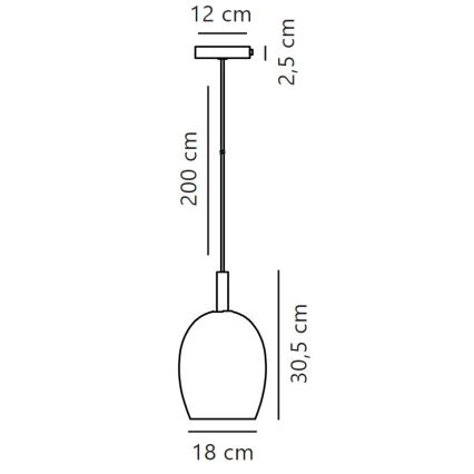 Nordlux - Hanglamp aan een koord UMA 1xE27/40W/230V