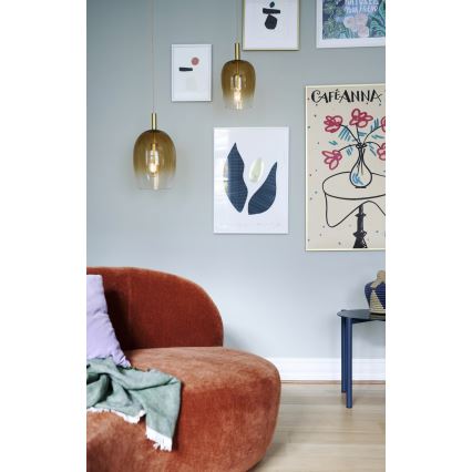 Nordlux - Hanglamp aan snoer UMA 1xE27/40W/230V Ø 23 cm bruin/gerookt