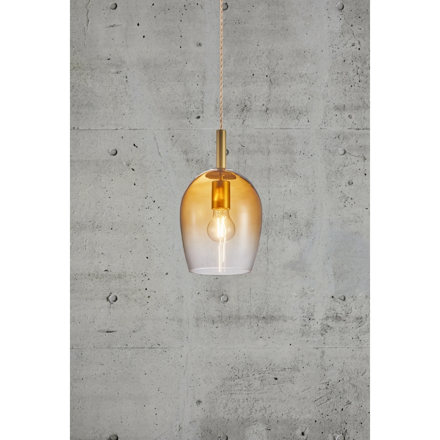 Nordlux - Hanglamp met kabel UMA 1xE27/40W/230V Ø 18 cm bruin/rookglas