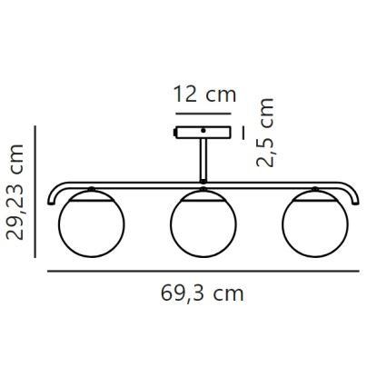Nordlux - Hanglamp met vaste pendel GRANT 3xE14/25W/230V zwart