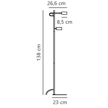 Nordlux - Lampadaire à intensité variable CLYDE 2xLED/4W/230V