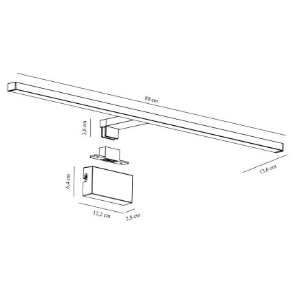Nordlux - LED Badkamer spiegelverlichting MARLEE LED/11,5W/230V 3000K IP44 zwart