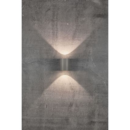 Nordlux - LED buitenwandlamp CANTO 2xLED/5,5W/230V IP44 grijs