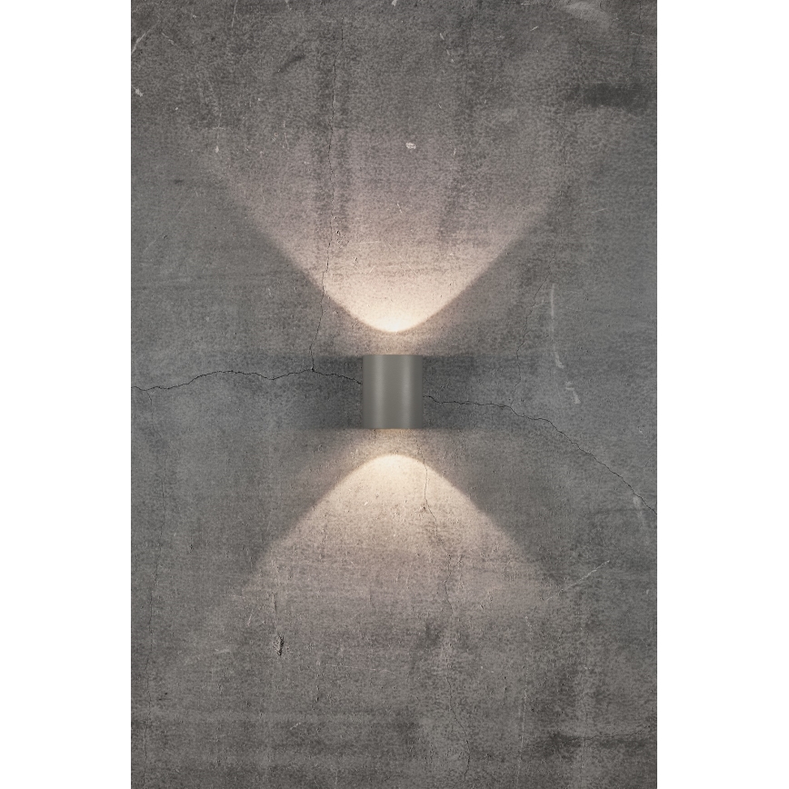 Nordlux - LED buitenwandlamp CANTO 2xLED/5,5W/230V IP44 grijs