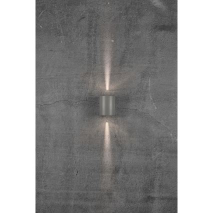 Nordlux - LED buitenwandlamp CANTO 2xLED/5,5W/230V IP44 grijs