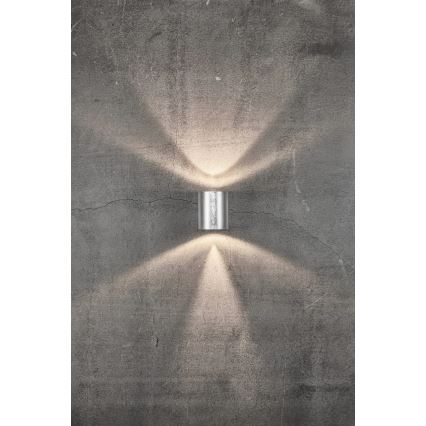 Nordlux - LED buitenwandlamp CANTO 2xLED/6W/230V IP44 zilver