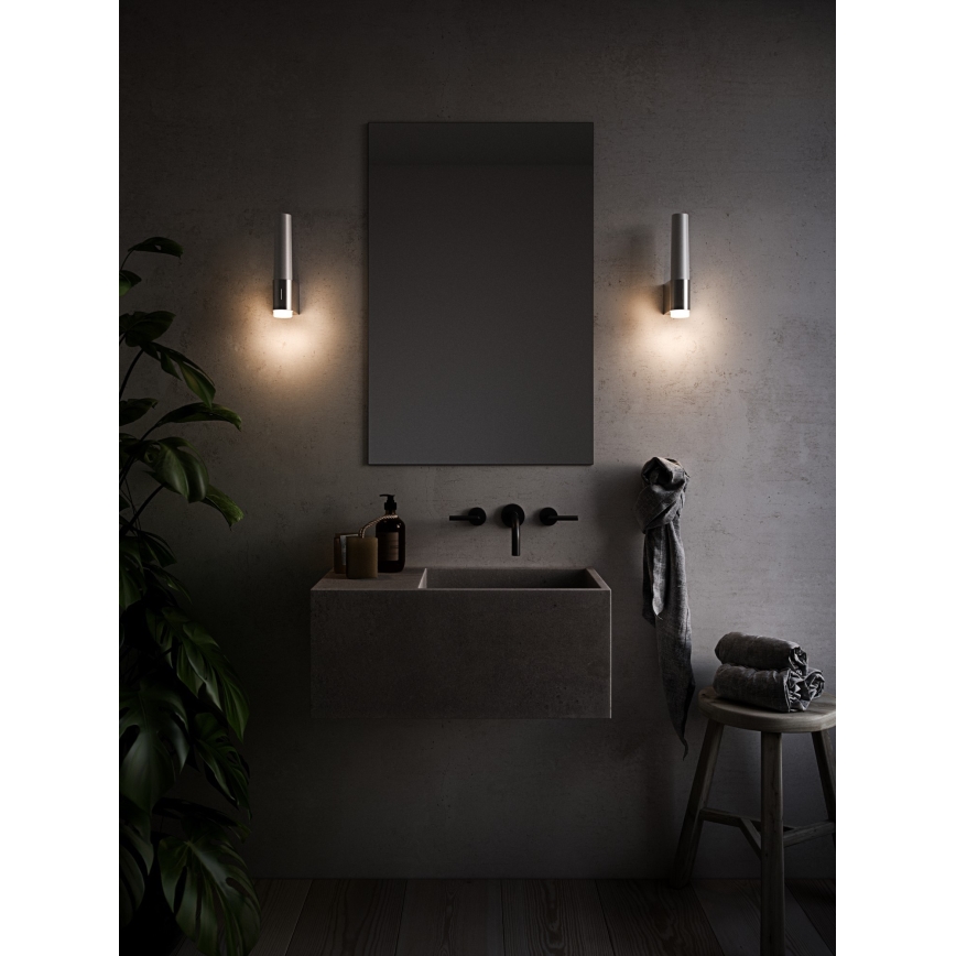 Nordlux - LED Dimbaar Badkamer wandlamp HELVA LED/6,8W/230V IP44 CRI 90 glanzend chroom
