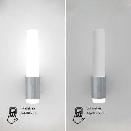 Nordlux - LED Dimbaar Badkamer wandlamp HELVA LED/6,8W/230V IP44 CRI 90 glanzend chroom