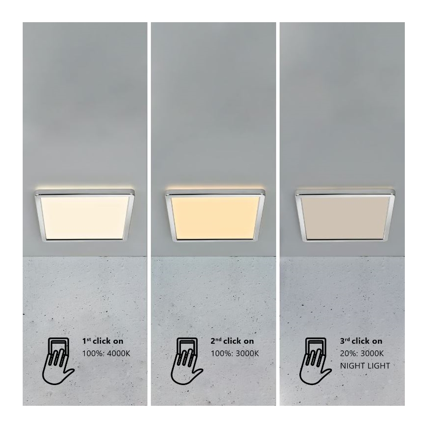 Nordlux - Dimbare LED-plafondlamp voor de badkamer OJA LED/14,5W/230V 3000/4000K IP54 30x30 cm